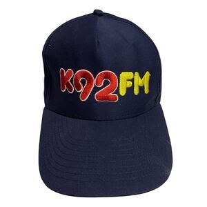 K92 FM Logo Baseball Cap – One Size – Navy – Vintage Style